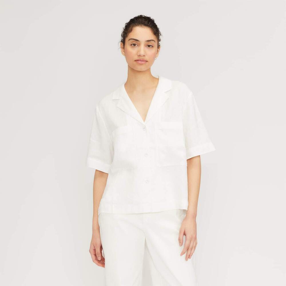 Everlane The Linen Workwear Shirt White Base - Size M